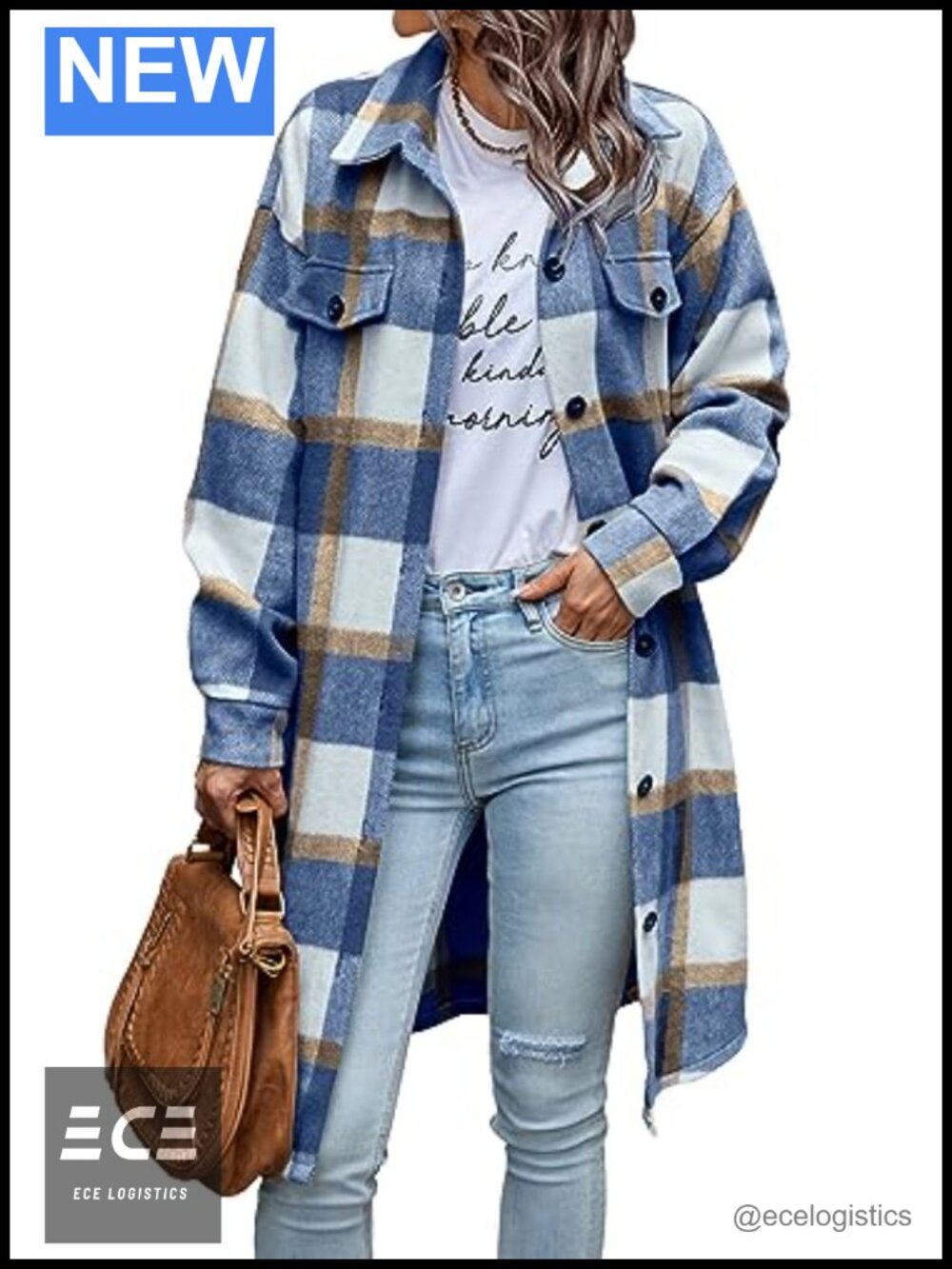 Womens Plaid Shacket Button Down Flannel Shirt Jacket